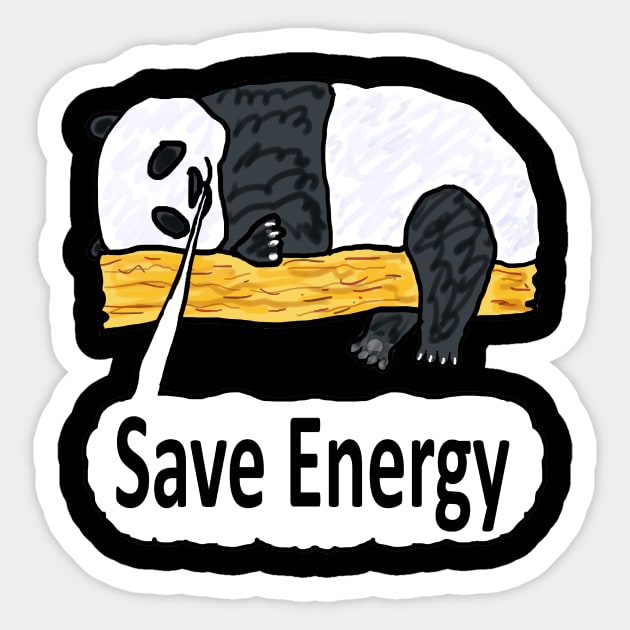 Save Energy Panda Sticker by Mark Ewbie